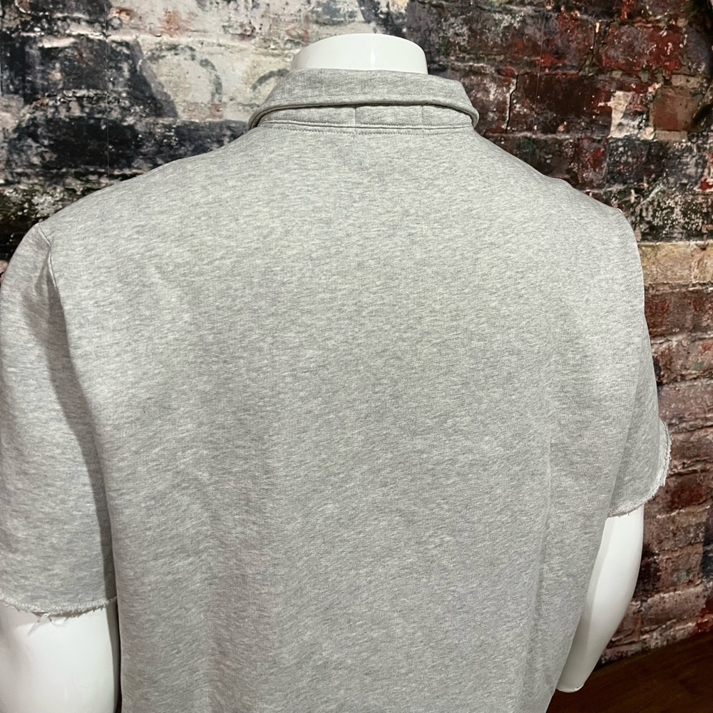 NEW USA Polo Ralph Lauren Rare short sleeve half zip Gray Varsity Sweat Top - Picture 5 of 7